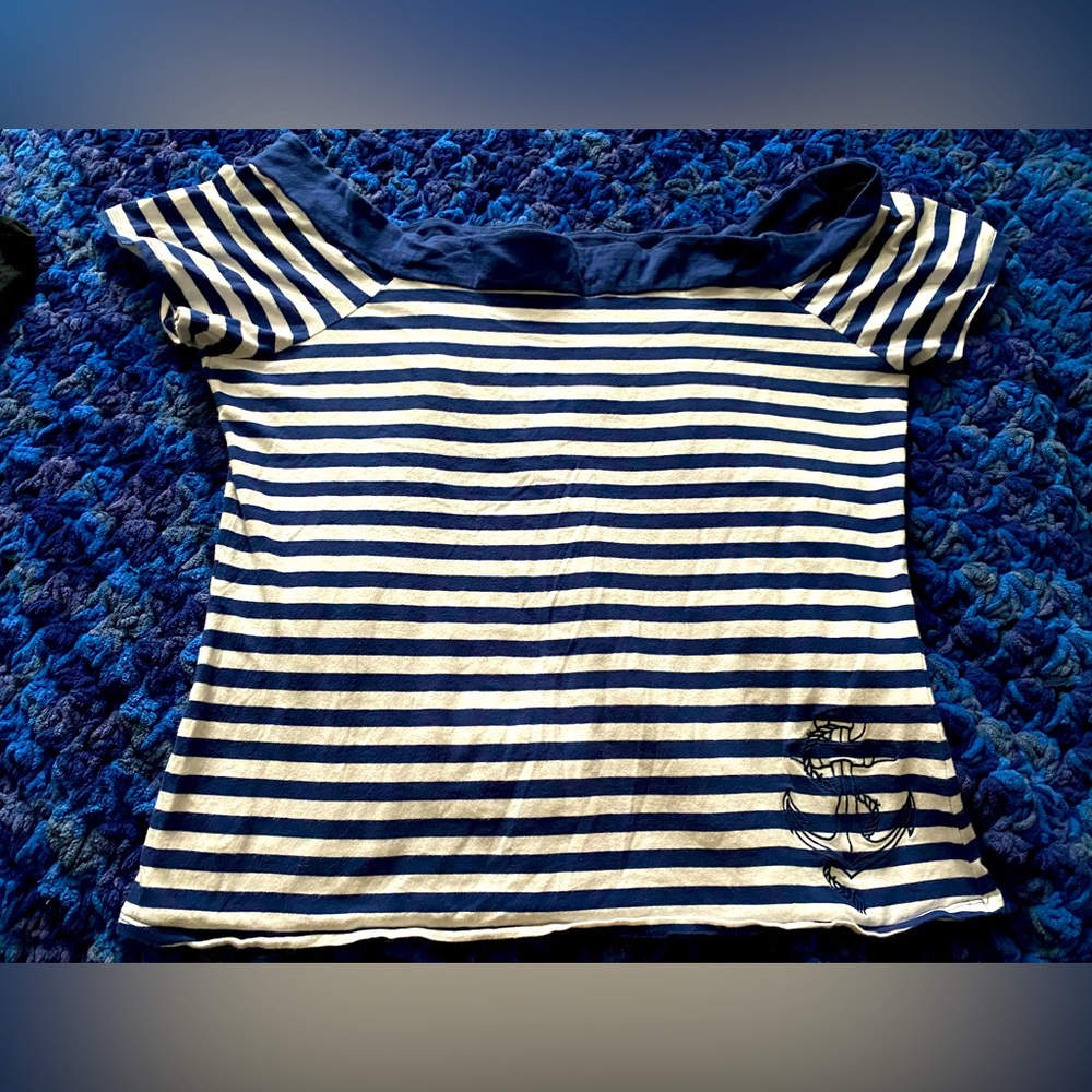 Hot Topic Off Shoulder, Nautical Top | 3XL